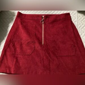 AMP medium maroon corduroy zipper skirt